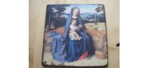 panneau de bois avec reproduction  religion 