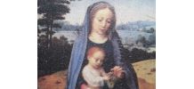 panneau de bois avec reproduction  religion 