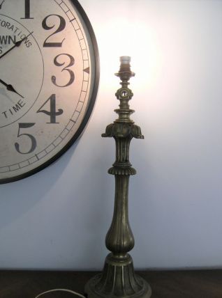 Lampe à poser colonne en bronze laiton vintage 