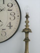 Lampe à poser colonne en bronze laiton vintage 
