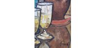Tableau nature morte " Le Siphon " signé Féraud