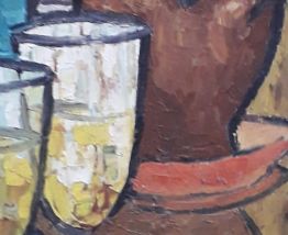 Tableau nature morte " Le Siphon " signé Féraud