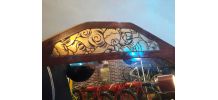 miroir octogonale  or et bois   81x47  tres bonne etat