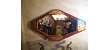 miroir octogonale  or et bois   81x47  tres bonne etat