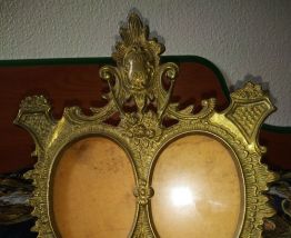 Ancien cadre photo en bronze