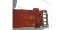 CEINTURE VINTAGE ANNEE 1940 MARRON TBE CUIR