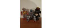 lot de 5 robots en metal et plastique vintage 1960 a 70 en e