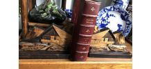 Serre-livres Décor Alpes -vintage 1976