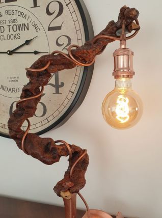 Lampe à poser création unique indus zen vintage 