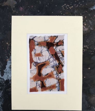 Batik sur papier marouflé 18x24cm 