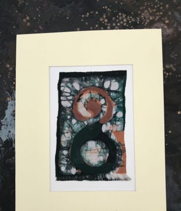 Batik sur papier marouflé -8-18x24cm 