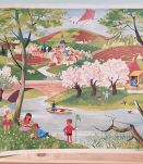 Affiche d'école ancienne "Le printemps" image de la vie 