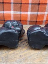 2 chats en plastique soufflé - Années 60 