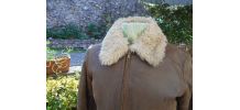 BLOUSON CUIR MARRON VINTAGE T 38 TBE