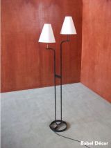 Lampadaire double abat-jour 1950's