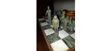 Échiquier en bronze 32 pièces pièce unique 
