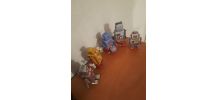  lot robots fer blanc réèdition 80s  vintage, deco, avec leu