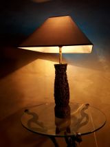 grande lampe en bois exotique  finement sculptée danseuse th