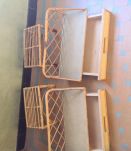 Table de chevet en rotin vintage 