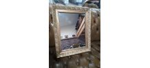 miroir  doré  ancien  38x48   bon etat vue son age une petit