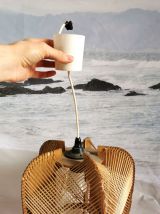 Suspension scandinave en rotin vintage