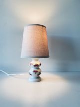 Lampe ancienne en faïence décor floral