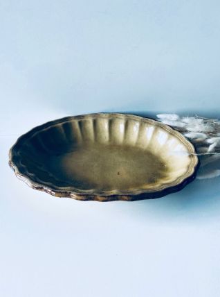 Grand plat ancien ovale en terre cuite