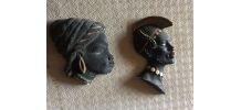 BUSTE EN PLATRE FEMME AFRICAINE X  2