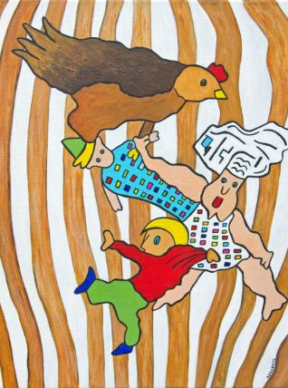 Le cuisinier, le mitron, la poule et l'équilibriste. 