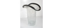 Grand vase en verre bullé soufflé verrerie de Biot années 70