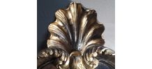miroir style louis xv  fond  noir patiné  or  1970 en bonne 