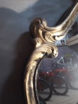miroir style louis xv  fond  noir patiné  or  1970 en bonne 