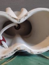 lampe mains en céramique blanche et globes en opaline