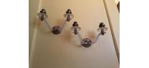 PAIRE APPLIQUES PLEXI ET LAITON ANNÉES 50-60