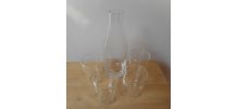 4 gobelets et carafe  (0,65l) en verre transparent