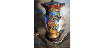 lampe asiatique  richement decorer 1960    tres belle 54x30 