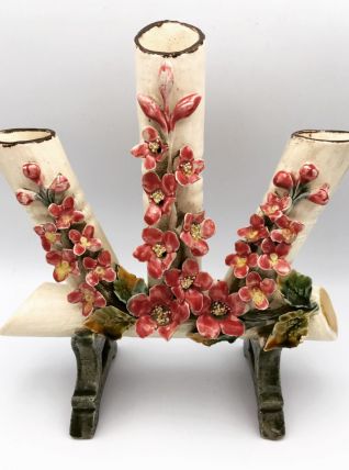 Bouquetière Vintage 1930 French Majolica Victorian 
