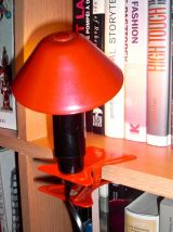 2 Lampes Champignon Liseuses à Pince Rouge Pop Age 60/70s