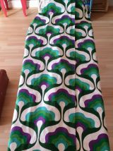 Paire rideaux vert/violet années 70