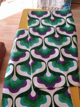 Paire rideaux vert/violet années 70