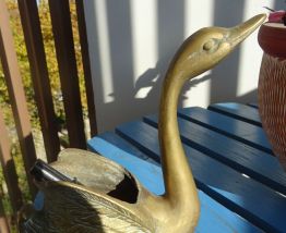 Ancien Vide Poche bronze  Laiton en forme de Cygne 
