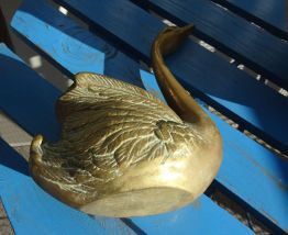 Ancien Vide Poche bronze  Laiton en forme de Cygne 