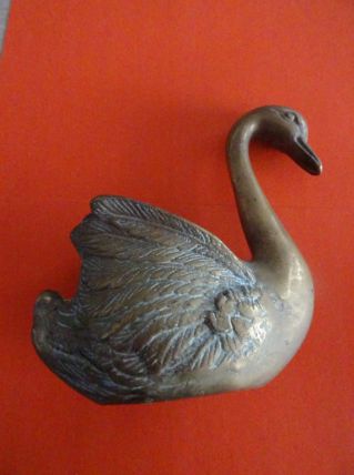 Ancien Vide Poche bronze Laiton en forme de Cygne