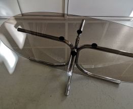 Table basse en verre fumé 70's