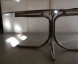 Table basse en verre fumé 70's