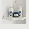 Petit pot d'apothicaire en opaline et motif bleu outremer