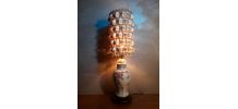 lampe asia  fleur de cerisier et papillon    superbe abatjou