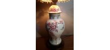 lampe asia  fleur de cerisier et papillon    superbe abatjou