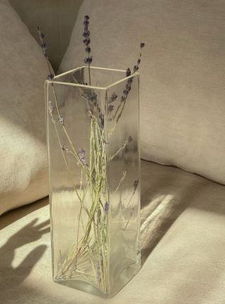 Vase en verre transparent