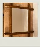 Miroir en bois, sculpté pour imiter le bambou